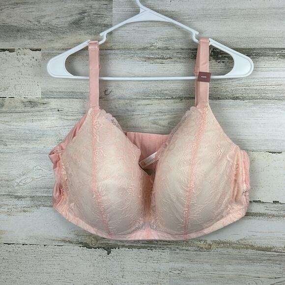 Cacique Women’s 44DD Pink Lace Mastectomy Bra No Underwire NWT - Picture 1 of 7